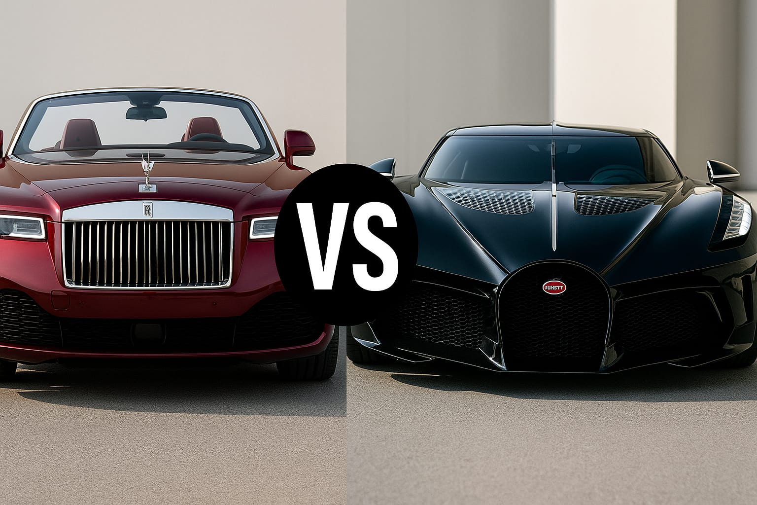 Rolls Royce La Rose Noire Droptail VS Bugatti La Voiture Noire