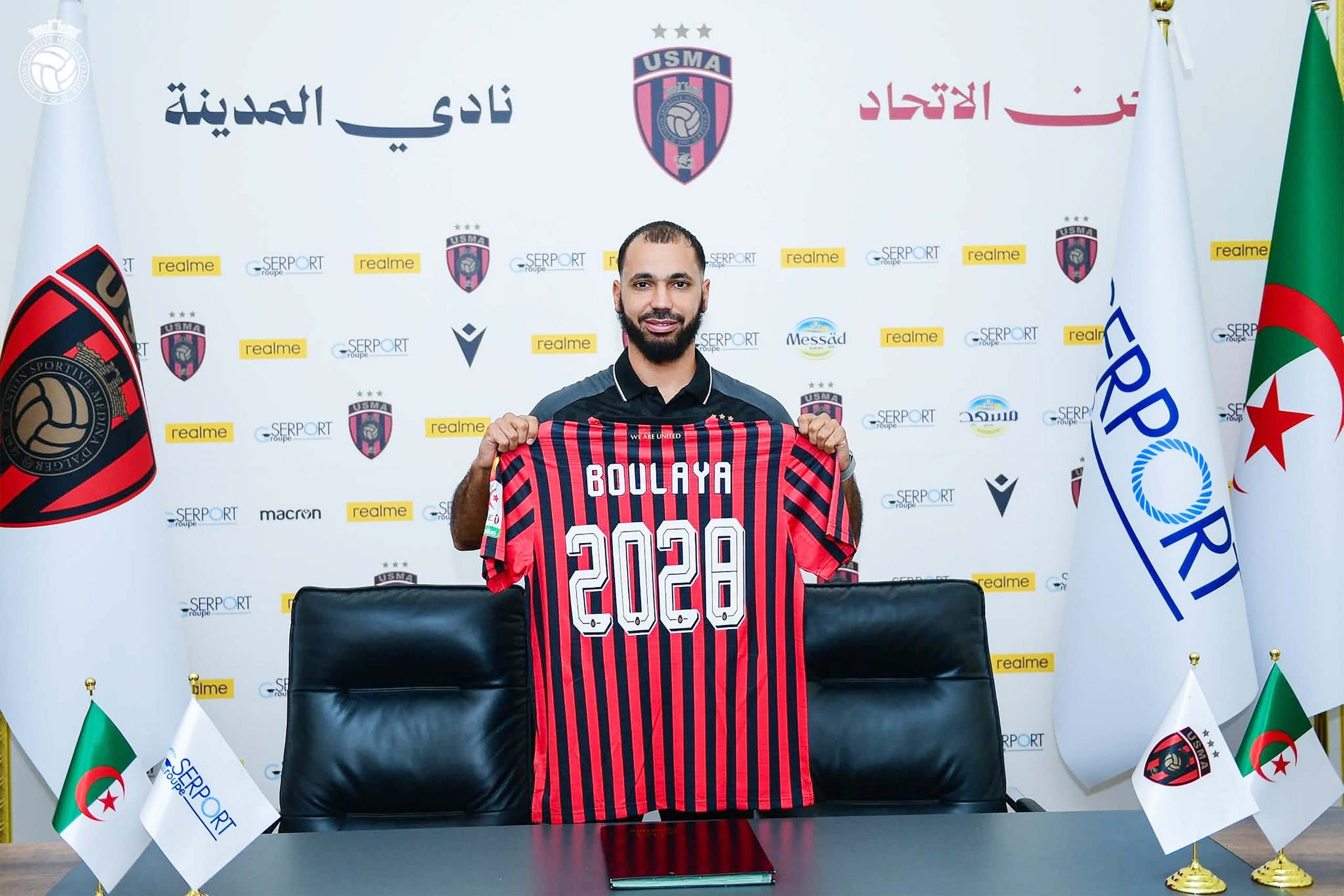 MERCATO:  Aux dernières heures…L’USM Alger a présenté samedi dernier Farid Boulaya