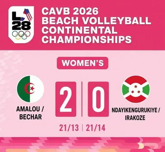 Beach Volley/CAN-2026 (1re journée-Dames) : L&rsquo;Algérie domine le Burundi 2-0