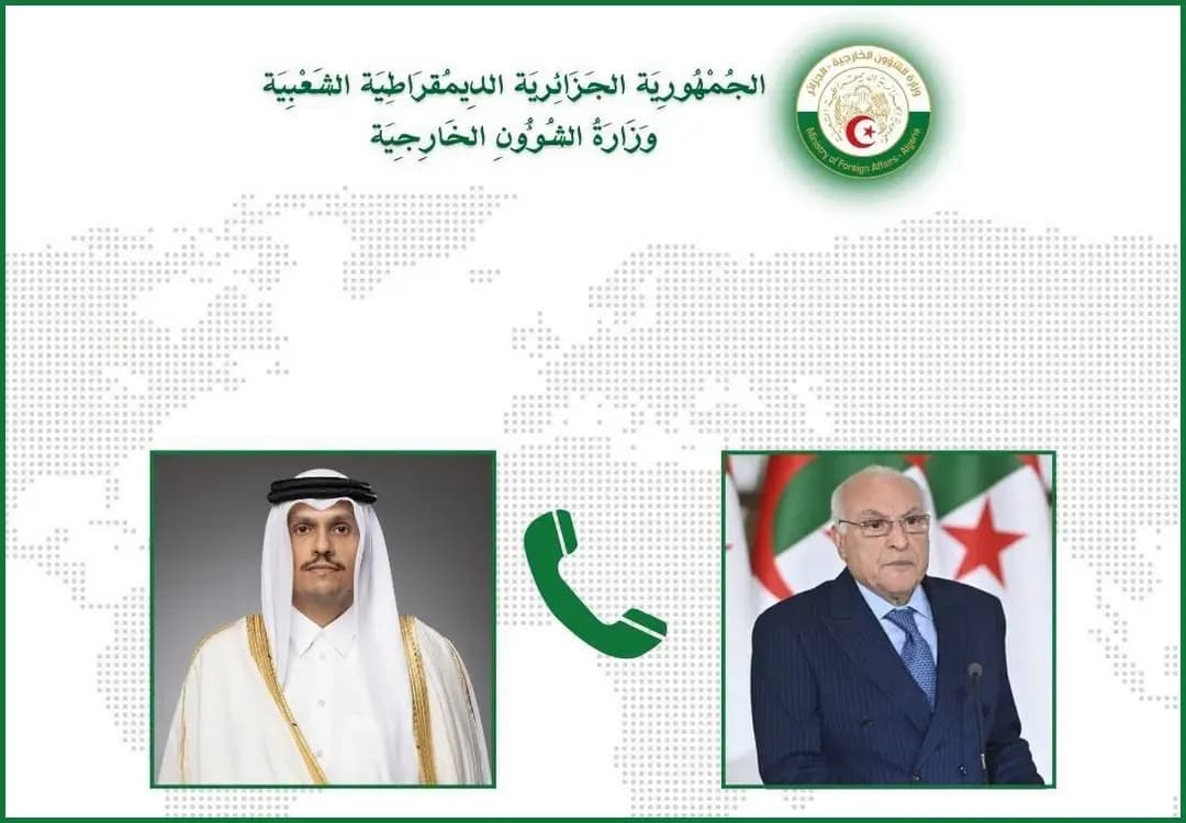 Attaf reçoit un appel téléphonique du Premier ministre et ministre des Affaires étrangères de l&rsquo;Etat du Qatar